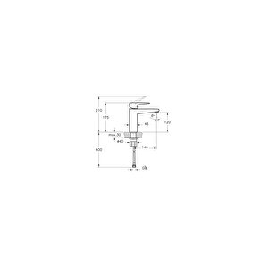 Root Square A42731 Yüksek Lavabo Bataryası, Krom