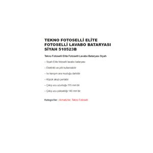Elite Fotoselli Lavabo Bataryası Siyah 510523b