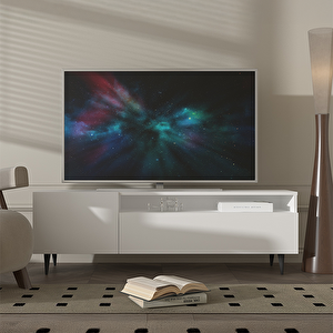 Beyaz-atlanti̇k Çam Tv Üni̇tesi̇ - Tv Sehpasi Rafli 2 Kapakli