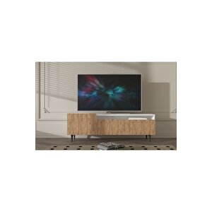 Beyaz-atlanti̇k Çam Tv Üni̇tesi̇ - Tv Sehpasi Rafli 2 Kapakli