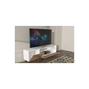 Beyaz-atlanti̇k Çam Tv Üni̇tesi̇ - Tv Sehpasi Rafli 2 Kapakli