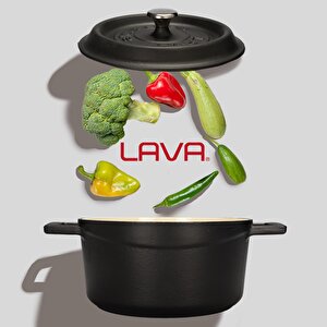 Lava Döküm Yuvarlak Tencere Döküm Demir Yekpare Kulplu Edition Serisi Çap(ø)20cm.