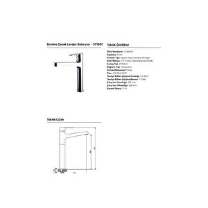 Domino Krom Çanak Tipi Lavabo Bataryası,971001