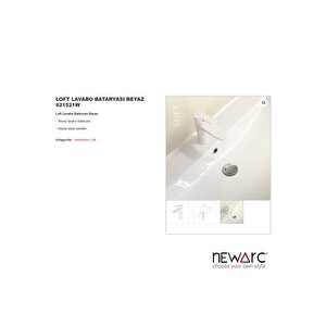 Loft Beyaz Lavabo Bataryası 921521w