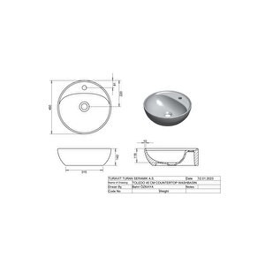 Tld 0712 Toledomix Çanak Lavabo Batarya Delikli 40 Cm