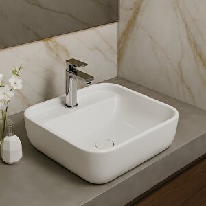 Turavit Portomix Çanak Beyaz Kare Delikli Lavabo 40 Cm Prt0711