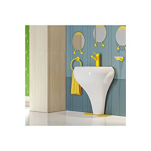 Dc052 Ducky Monoblok Delikli Çocuk Lavabo 40x52 Cm