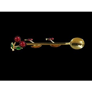 6 Adet Kirazlı Çay Kaşığı Seti Dekoratif Çay Kaşığı Seti