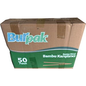 Burpak Tahta Ahşap Bambu Çay Kahve Karıştırıcı Çubuk Kaşık - 11 Cm. - 400 Adetlik 50 Paket - Koli