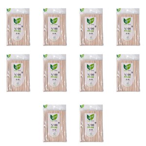Roll-up Doğaya Dönüş Ekolojik Doğal Doğa Dostu %100 Ahşap Bıçak - 16 Cm. - 50'li 10 Paket