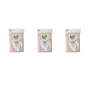 Roll-up Doğaya Dönüş Ekolojik Doğal Doğa Dostu %100 Ahşap Çatal - 16 Cm. - 50'li 3 Paket