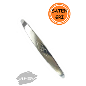 Mobilya Dolap Çekmece Kulp Baklava Desenli 96mm Saten Gri Renk