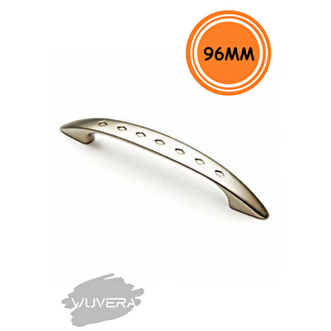 Mobilya Dolap Çekmece Kulp Baklava Noktalı 96mm Saten Gri Renk