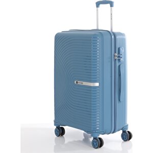 Polipropilen Valiz V374 65 Cm Koyu Mavi
