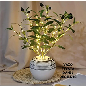 Simaavize Dekoratif Ledli Yapay Zeytin Dalı