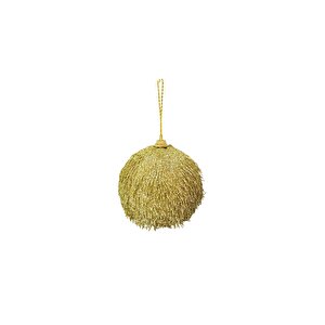 Yılbaşı Topları Püsküllü Çam Ağacı Süsü Gold 8 Cm