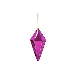 Yılbaşı Ağaç Süsü Kristal Sarkıt Şekilli Asılabilir Dekoratif Süs Fuşya 20 Cm