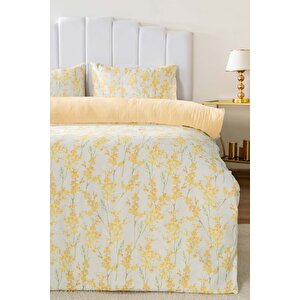 Lorisa Sarı Tek Kişilik Nevresim Takımı Pamuklu