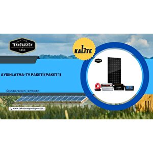Teknovasyon Arge Güneş Enerjisi Aydınlatma - Tv Paketi  600w İnverter 170w Güneş Paneli 65ah Jel Akü