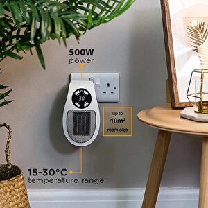 Powermaster Pm-20327 500watt Priz Tipi Uzaktan Kumandalı Taşınabilir Isıtıcı (zamanlayıcı - Otomatik Kapanma)