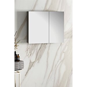 Çiğdem 80 Cm Antrasit Gri Mat Mdf Aynalı Asma Banyo Üst Dolabı  80 cm