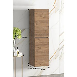 Yıldız 35*130 Cm Atlantik Çam Mdf Asma Banyo Boy Dolabı