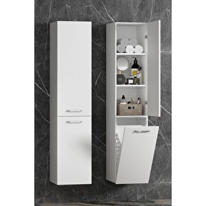 40*167 Cm Üst Kapaklı Mdf Beyaz Sepetli