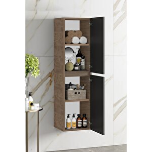 Yıldız 35*130 Cm Atlantik Çam-antrasit Gri Mat Mdf Asma Banyo Boy Dolabı