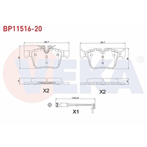 Fren Balata Fisli Arka Mercedes C Serisi (w205) C 200 Bluetec 2014-/ C 220 Bluetec 2014-/ C 250 Bluetec 2014-