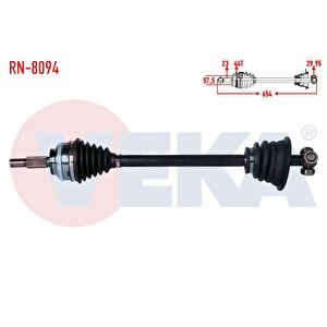 Komple Aks Sol On Renault Megane I (ba0/1) 1.9 Dt Absli 44 Dis Uzunluk 654mm 1996-2003