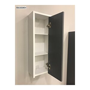 70*25 Cm Çok Amaçlı Dolabp Kasa Beyaz Kapak Antrasit Gri Mat