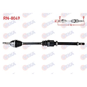 Komple Aks Sag On Uzunluk 911mm Renault Megane Ii 1.4i 16v - 1.5 Dci - 1.6i 16v 2002-2008