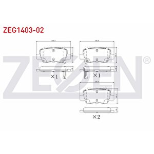 Fren Balata Arka Ikazli Toyota Avensis (t27) 1.6i 2009- / Avensis (t27) 1.8i 2009- / Avensis (t27) 2.0 D 2009- / Avensis (t27) 2.0 D-4d 2009-