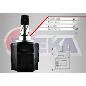 Aks Kafası Sol-sag On Ic Opel Corsa C 1.3 Cdtı 22x23x35 Uzunluk 153,5 Mm 2000-2006 - 1603409