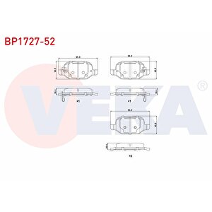 Fren Balata Arka Fiat 500l 1.6 Mjt 2012- / 500l 1.3 Mjt 2012- / 500l 0.9 2012- /  500l 1.4 2012-