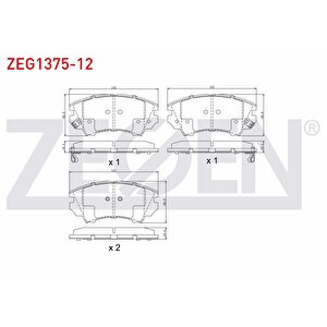 Fren Balata On Ikazli Opel Insignia 2.0 Cdti 17 Jant 2008-/ Astra J 1.6 Cdti 2009-2016/ Astra J 1.4 T 2009-2016/ Insignia 1.6 2008-/ 1.6 Cdti 2008-/ Zafira C 1.6 Cdti 2014-/ 2.0 Cdti 2011-