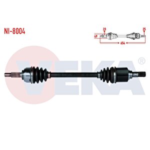 Komple Aks Sol On Nissan Micra (k12) 1.2i 16v A-t Uzunluk 654mm 2003-2010