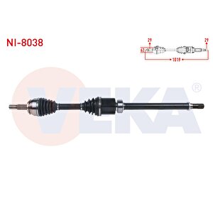 Komple Aks Sag On Uzunluk 1019mm Nissan Qashqai (j11) 1.6 Dci 4x4 M-t 2014-/ Renault Kadjar 1.6 Dci M-t 2018-