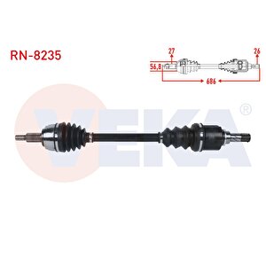 Komple Aks Sol On Uzunluk 686mm Renault Latitude 1.5 Dci M-t 2011