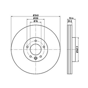 Fren Diski Ön Havalı T6 2.0 Tdı 5 Bıjon 339,8x32,2x76x55,4 2011-