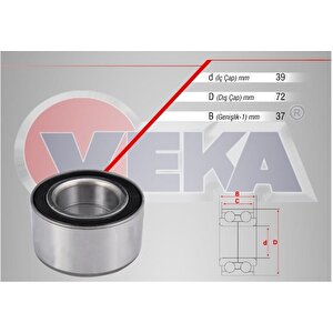 On Tekerlek Rulmanı Sol-sag Opel Vectra A 1.6 39x72x37 1988-1995 90486460 33411124358 1603191