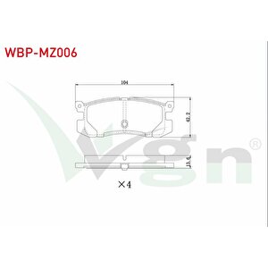 Fren Balata Arka Mazda 626 Iii (gd) 1.8i 1987-1992 / 626 Iii (gd) 2.2i 16v 1987-1992 / 626 Iii (gd) 2.0 D 1987-1992 / 626 Iii (gd) 2.0i 16v 1987-1992