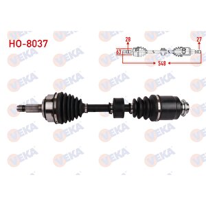 Komple Aks Sag On Uzunluk 548mm Honda Accord Vii (cl) 2.0 16v 2003-2008