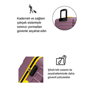 2'li Valiz Seti Büyük Boy - Kabin Boy Rose 1168