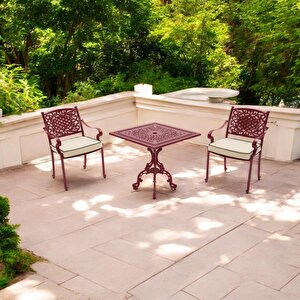 Helen Kırmızı Döküm Masa Ve Sandalye Seti | Rehome