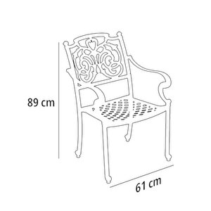 Aden Kare 4 Kişilik Bahçe Masa Sandalye Takımı | Metal Döküm | Rehome