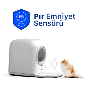 Akıllı Otomatik Kedi Tuvaleti Wi-Fi Uygulama ile Uzaktan Kontrol 60lt Hazne, 6lt Atık haznesi-UV Kötü Koku Temizleme 40 Adet Çöp Torbası ve Koku tableti Hediyeli X8620
