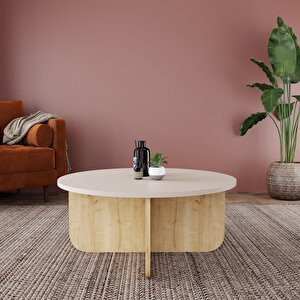 Beca O4140 Orta Sehpa 80 Cm Kumtaşı Üst - Safir