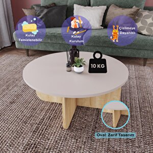 Beca O4140 Orta Sehpa 80 Cm Kumtaşı Üst - Safir