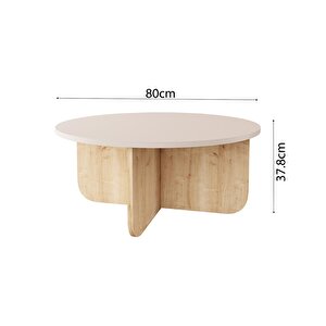 Beca O4140 Orta Sehpa 80 Cm Kumtaşı Üst - Safir